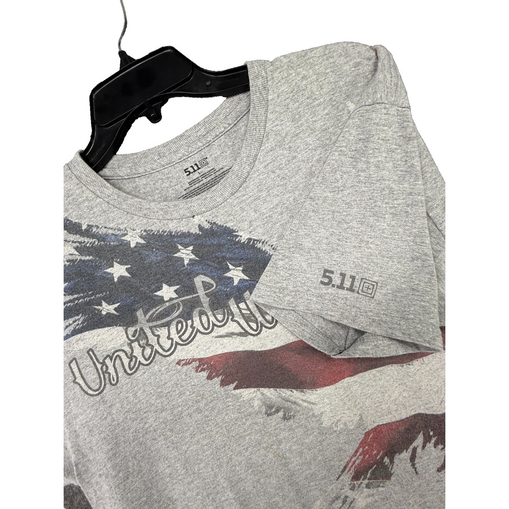 5.11 TACTICAL Mens Large Gray Graphic T-Shirt USA Eagle United‎ We Stand